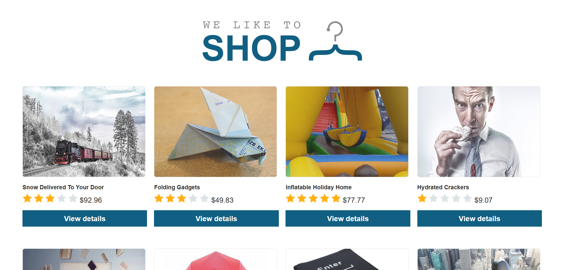 The We Like to Shop website